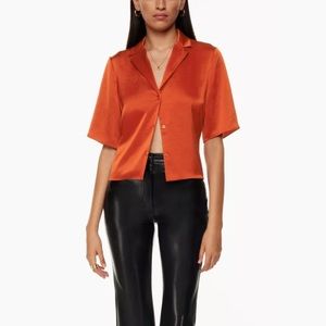 Aritzia Wilfred Beso Shirt in Revel Red, size small NWT
